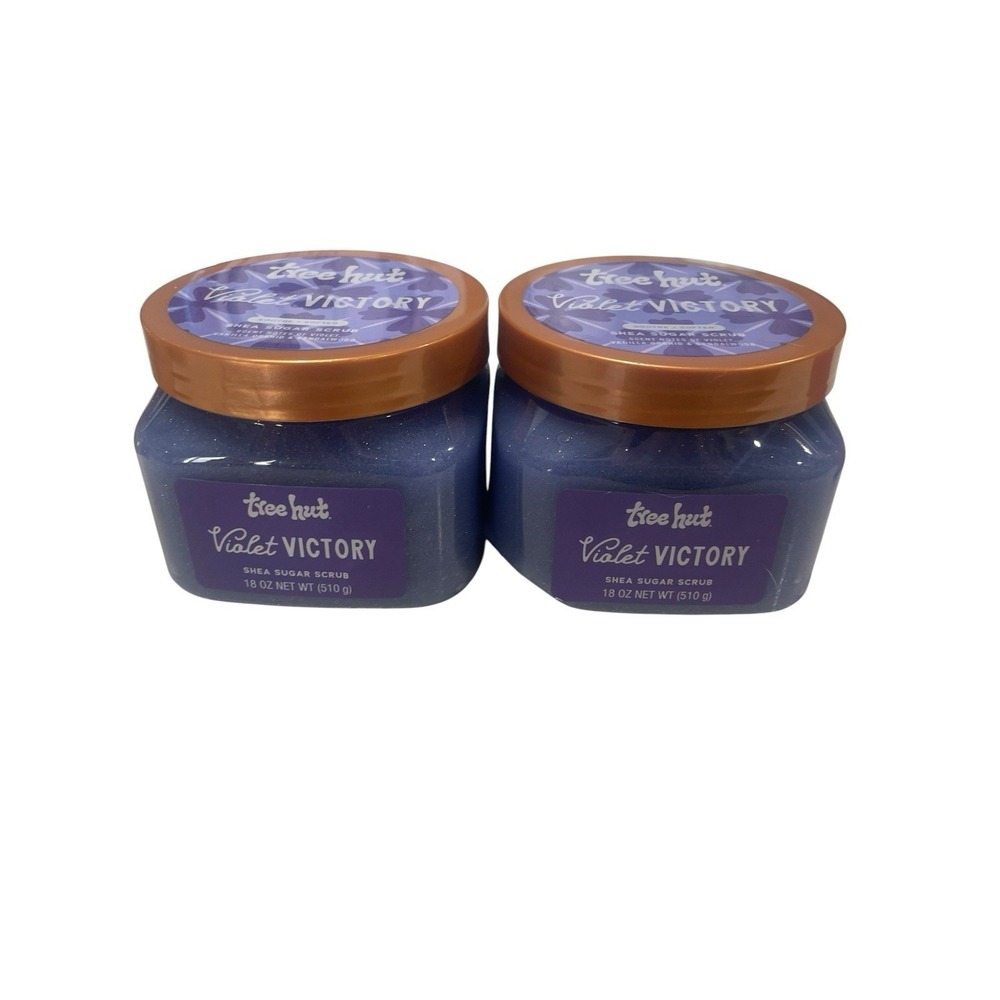 Tree Hut Shea Sugar Scrub Lot‎ Of 2 18oz VIOLET VICTORY Sparkles Exfoliating